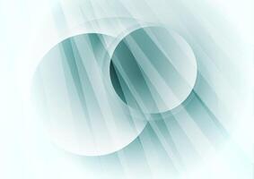 Blue white abstract geometric background with glossy circles and stripes vector