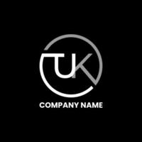 TUK monogram letter logo design with circle vector
