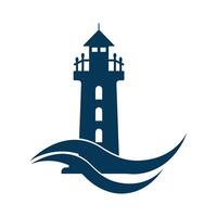 Lighthouse icon. Simple lighthouse building flat design vector