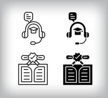 Online question and certificate design. Simple linear and flat online education icon set. vector