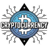 Bitcoin Circuit Logo with Tech Flair. vector
