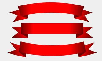 Three red ribbons in different styles. Great for design complements. vector