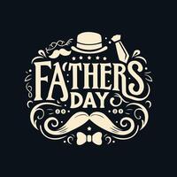 Happy Father's Day Typography Design with Hat Tie and Mustache vector