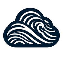 A cloud with waves on it vector