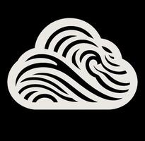 A white cloud with waves on it vector