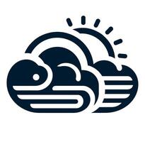 A cloud with sun and clouds vector