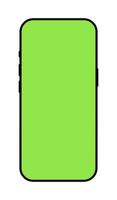 Smartphone frame backdrop. Blank smart phone green screen mockup. Gadget symbol. Device flat front view. Sign for website design, ui, mobile app. Mobile phone black icon isolated on a white background vector
