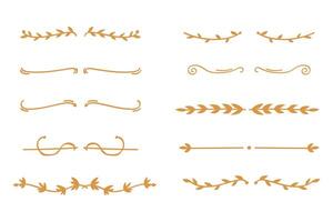 Yellow nature text divider for text layout separator decoration element collection. vector