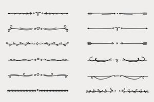 Nature text divider hand drawn text layout separator decoration element set vector