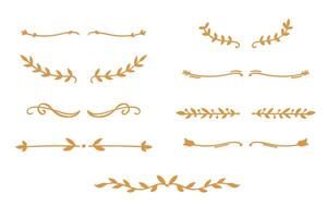 Yellow nature text divider for text layout separator decoration element collection. illusration. vector