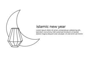 Muharram concept continuous one line drawing vector