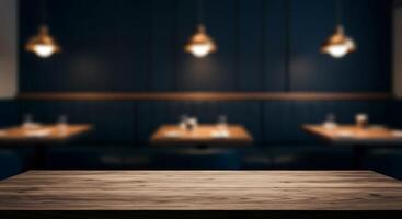 table top in a restaurant layout for product display photo