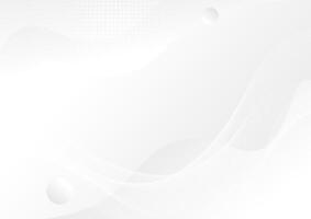 White abstract wavy background with circles and flowing line. vector