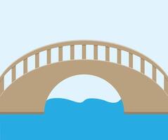 A simple drawing for a bridge above river, wooden bridge, stone bridge, engineering element, suitable for educational content and kids books, can be used for poster and sign and social media posts vector