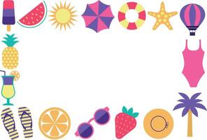 Isolated frame of summer elements. vector