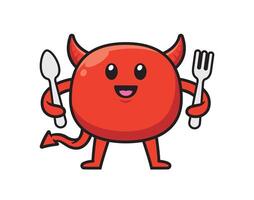 Pose devil mascot character design vector