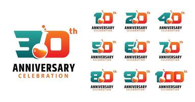 Set of anniversary design laboratory number vector