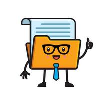 Cute file character design vector