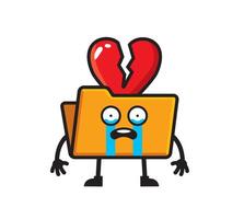 File folder broken mascot character design vector