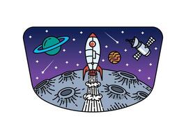 Beautiful scenery in outer space in the form of illustrations vector