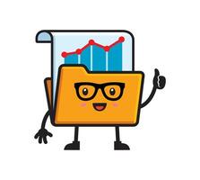 File folder mascot character design chart vector