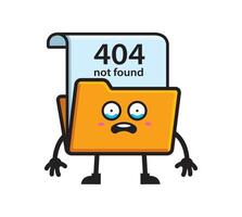 File folder 404 not found mascot design vector