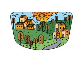 Natural views and housing in the frame vector