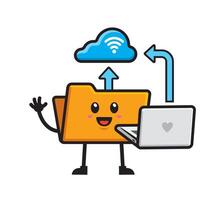Folder file mascot signal character design vector