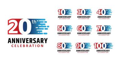 Set of anniversary design modern speed number vector
