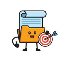 Folder file target mascot character design vector
