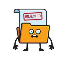 File folder mascot character rejected vector