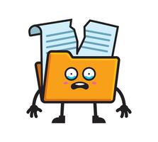 Folder file mascot corrupted file character design vector