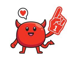 Cute devil number one character design vector