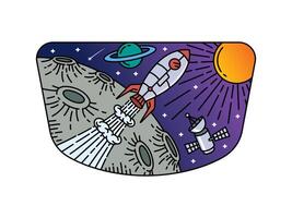 Beautiful view in outer space illustration vector