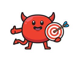 Cute devil target character design vector