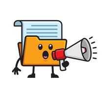 Cute file folder character design vector