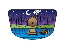 Beautiful view of house in nature in frame vector
