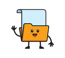 Cute file folder mascot character design vector