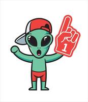 Alien mascot character number one vector