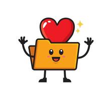 Cute file folder mascot happy design vector