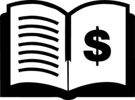 Open Book with Dollar Sign Icon Representing Financial Knowledge vector