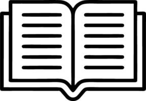 Open Book Icon, Simple Line Art Design vector