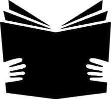 Open Book Held in Hands, Symbol of Knowledge vector