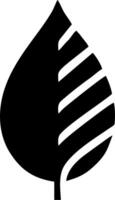 Simple Black and White Leaf Graphic vector