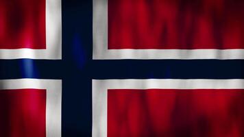 Animated background. Flag of Norway in 4k. National flag fluttering in the wind video