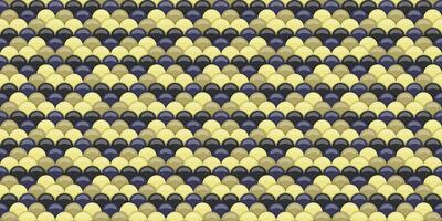 Abstract seamless pattern featuring overlapping semicircles in muted gold and dark blue, creating a stylish geometric design. Ideal for backgrounds, textures, website design, or fashion prints. vector