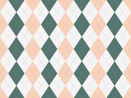 Elegant argyle pattern in pastel peach, sage green, and white. Perfect for backgrounds, website design, textiles, and stationery. vector