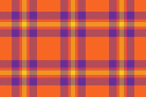 Vibrant orange, yellow, and purple plaid pattern. Perfect for textile design, autumnal themes, or adding a pop of color to any project. vector
