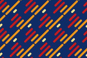 Dynamic diagonal stripes in vibrant red, orange, and yellow against a deep blue background create a bold, energetic pattern. vector