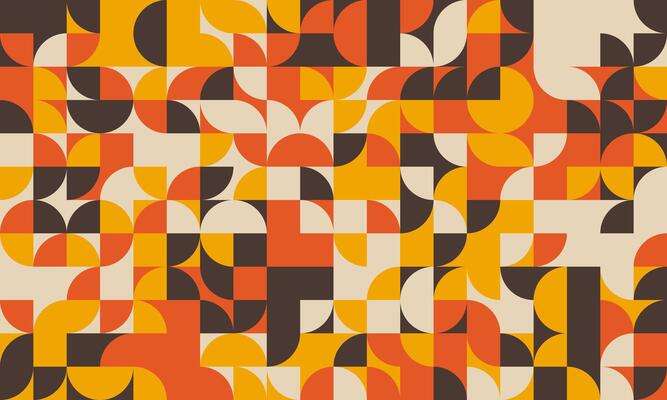 Vibrant midcentury modern geometric pattern.